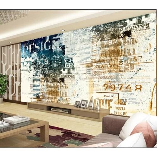 The custom 3D murals,Retro nostalgic English alphabet TV background wall,living room sofa wall bedroom wall paper