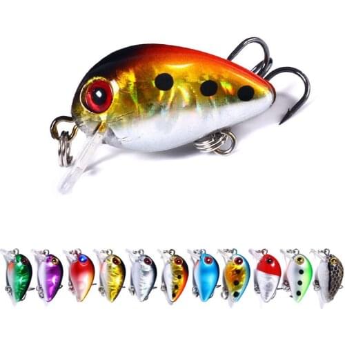1pcs small crankbait fishing lure artificial hard bait 3CM 1.5G 10# hooks mini swimbait fishing tackle