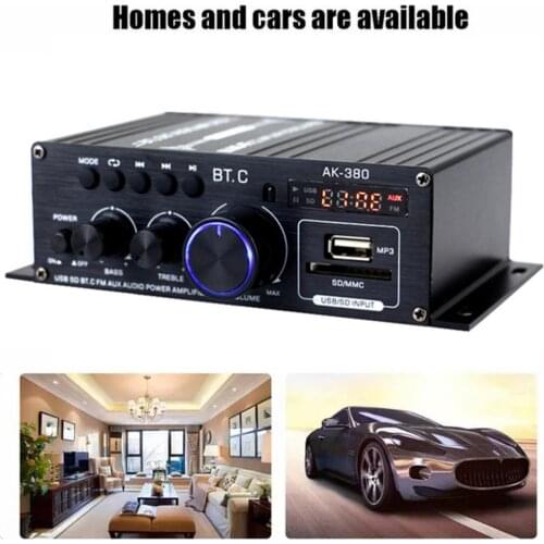 Professional Mini 400W + 400W Audio Power Amplifier Receiver for Car CD DVD