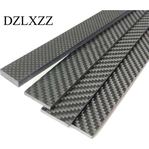 2PC Plain Glossy 3k Full Carbon Fiber Plate Panel Sheets 3x54mm Composite Hardness Material Lenght 200mm 640mm Customizable