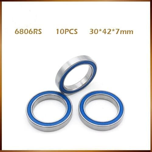 Free shipping 6806-2RS Bearing ABEC-1 (10PCS) 30x42x7mm Thin Section 6806 2RS Ball Bearings 6806RS 61806 RS