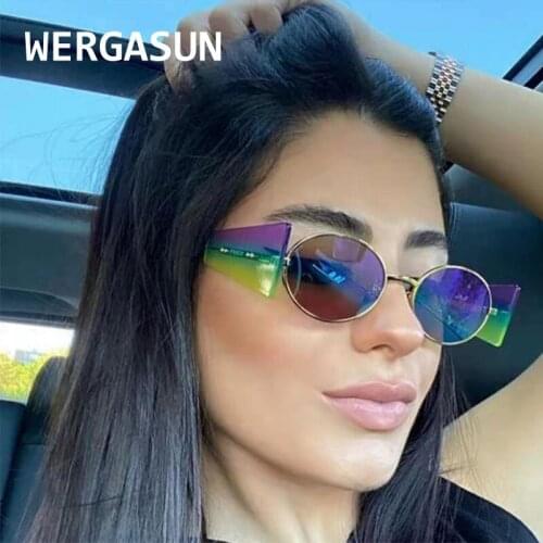 WERGASUN Classic New Punk Sunglasses Women Mirror Round Metal Sun Glasses Vintage Men New Spring Glasses Uv400