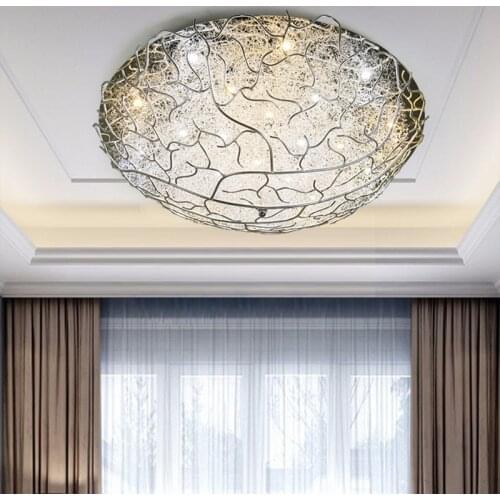 Bird nest lamp LED led round ceiling light childrens room lighting Nordic lustre metal Novelty living room e27 ceiling light