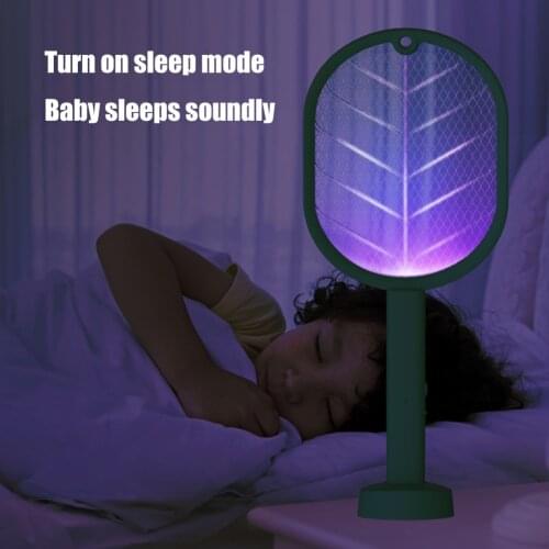 2 in 1 LED Electric Mosquito Swatter Pest Insect Trap Racket with UV Lamp 2700V USB Rechargeable Anti Fly Bug Zapper Killer Trap