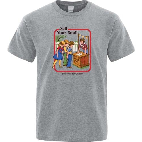 Vintage Tshirt Sell Your Soul T Shirt O-neck Short Sleeve Gothic Casual Loose Men T-shirt Summer Brand Funny Tees Harajuku Tops