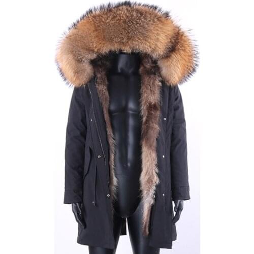 Waterproof Long Jacket Men Parkas Raccoon Fur Collar Real Fox Fur Coat Fox Fur Lined High Street Men Jacket 2020 Winter Man