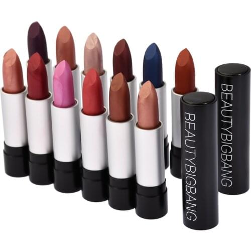 BEAUTYBIGBANG Waterproof Long-Lasting Matte Lipstick Cosmetic Pigment Sexy Metal Gloss Lipstick Gloss Lip Cosmetics Makeup Tools