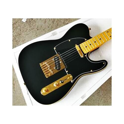 Top quality FDTL-2033 matte black color Solid basswood body rosewood fretboard gold harware TL electric guitar, Free shipping