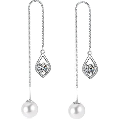 Womens Elegant Lovely Ribbon Dangling Tassel Ball Drop Earrings Womens Little Beads Pendant Fashion Jewellery