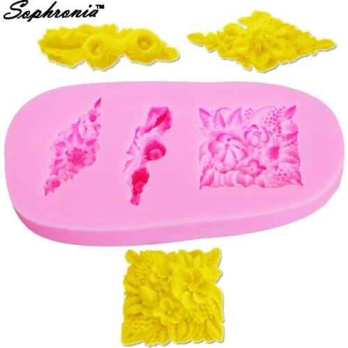10PCS/SET Diamond Flower Cluster Fondant 3D Molds Silicone Mold Candle Moulds Sugar Craft Tool Chocolate Moulds Bake Ware f1123