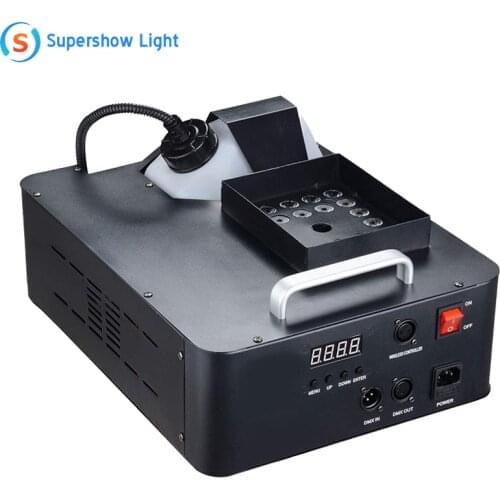 1500W Fog Machine With RGB 3IN1 LED Lights/DMX512 Vertical LED Smoke Machine/Wireless Remote Control Stage LED Fogger