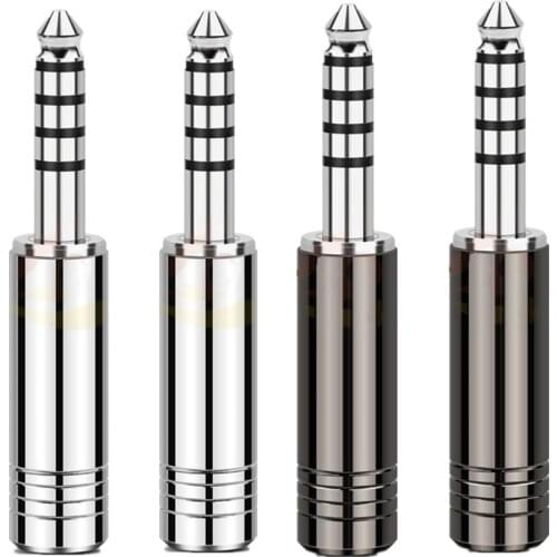 2pcs Earphone Jack 4.4mm 5Pole Balance Plug For HiFi Headset Plug 4-Layer Rhodium Plating Audio Adapter Wire Connector