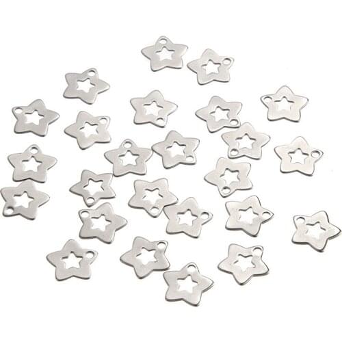 20pcs Glossy Stars Trendy Charms Necklace Pendant Jewelry Accessories Making Women DIY Earrings B2