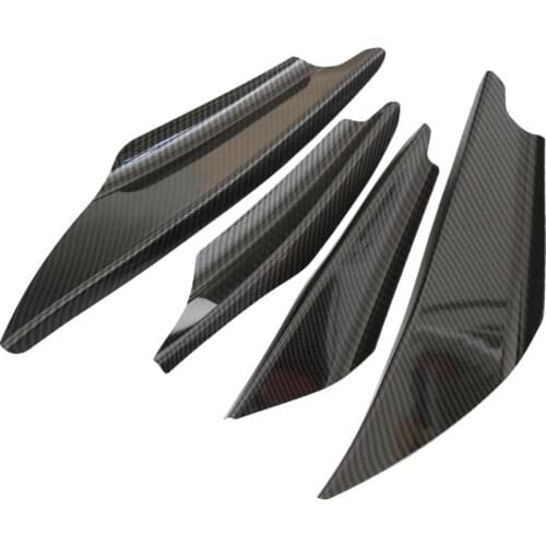4 Pcs Carbon Fiber Front Bumper Lip Splitter Fin Canards Car Body Refit Trim