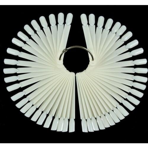50 Tips/set Folding Fan Type Nail Display Chart Palette Decoration Practice Showing Shelf Stickers Display For Nails Art Tools