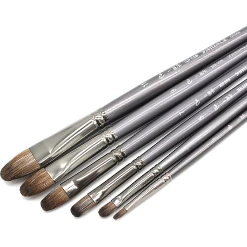 6 pcs/Set Professional High Quality Tool Squirrel Hair Oil Painting Brush Drawing Brush Filbert Pen For Acrylic Painting art