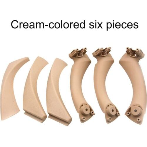 6PCS Car Inner Handle Interior Door Panel Pull Trim Cover Gray Beige Black left Right For BMW 3 series E90 E91 316 318 320 325 3