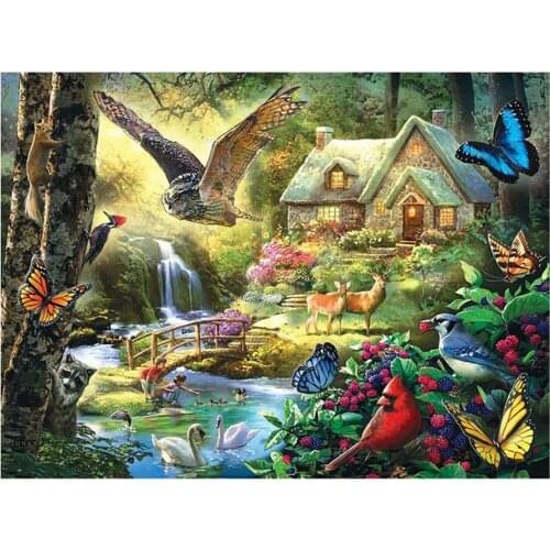 5D DIY Full Square Round Drill diamond painting cross stitch owls butterfly world mosaic embroidery animal decoration