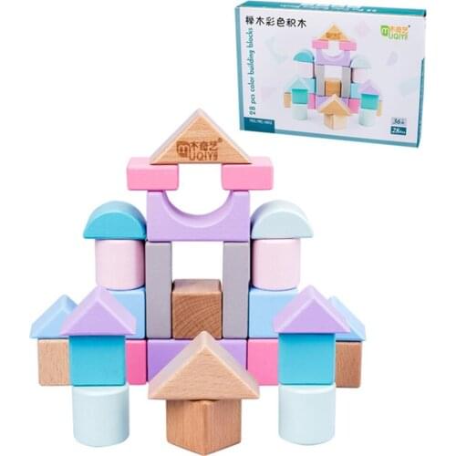 Childrens Wooden Toys Building Block Assembled Puzzle Large Particles 1-2-3 Years Old Creative Early Educational Toy For Kids