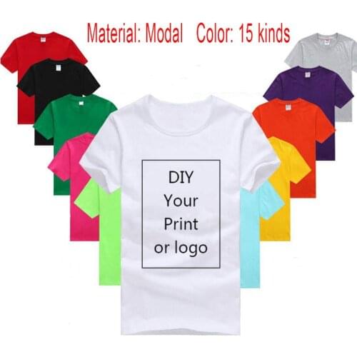 Diy Custom Logo Your Own Design Printed Tshirt Customized Text Photo Uniform Team Printing Apparel Modal Heat Transfer Process