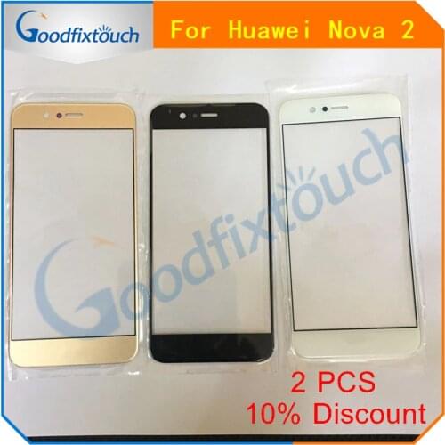 For Huawei Nova 2 Front Screen Outer Glass Touch Outer Cover Panel Lens Replacement Black/White/Gold