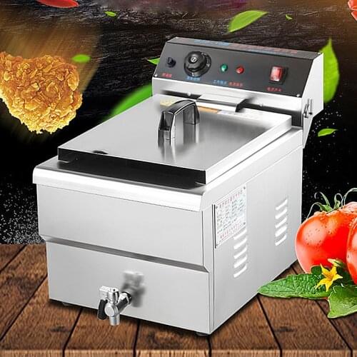 Fryer Commercial 304 Stainless Steel Electric Frying Pan Potato Machine Fries Fritter Fritter Fry Electric Fryer DJD-10
