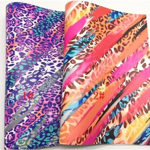 LEOsyntheticoDIY Leopard Printed Synthetic Faux Leather Vinyl Fabric Sheets Felt Backing For DIY Bows 21X29CM R069A
