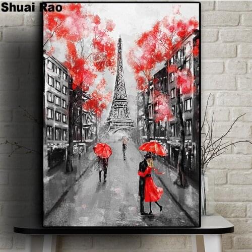 Romantic City Couple Paris 5d full square diamond painting stitch cross square diamond embroidery Tower beloved lover gift