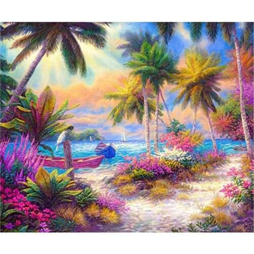 LaoJieYuan Full Square Diamond Painting Scenery 5D DIY Mosaic Diamond Embroidery Landscape Cross Stitch Kit Home Decoration