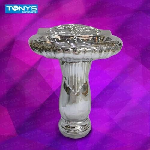 Bar Ktv personalized silver wash basin wash Upscale bathroom ceramic basin washbowl Villa clubhouse silver pedestal basin