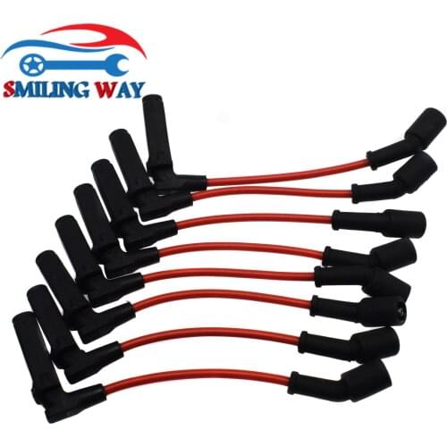 Spark Plug Wires Cable Wire Set For Buick Cadillac Chevrolet GMC Hummer Pontiac Saab 4.8L 5.3L 6.2L 7.0L V8 9748RR 89018058