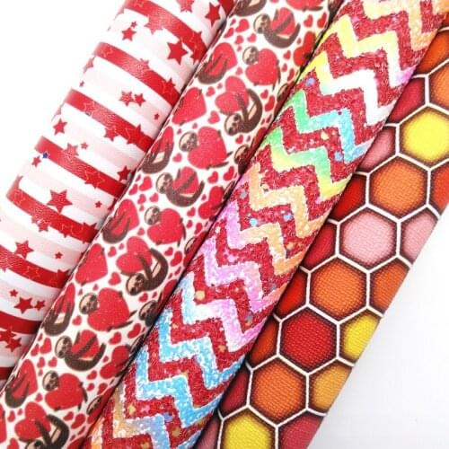 Twinkling Twinkling Stripes Chunky Glitter Leather Hearts Stars Monkey Synthetic Faux Leather Fabric Felt Backing 21X29CM KM565