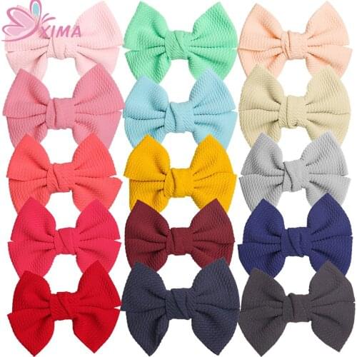 XIMA 20pcs/lot Fashion Big Bows Hair Clips Girls Sweet Bowknot Barrette Solid Hairpin Headwear Ladies Hair Accessories Ornaments