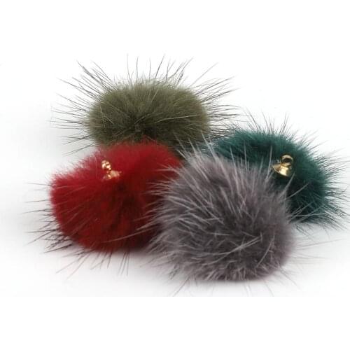 Fashion 1pc/lot 3.5cm Pompoms Soft Mink fur Balls 3 Colors For DIY Crafts Wedding Sewing On Cloth Decoration Accessories
