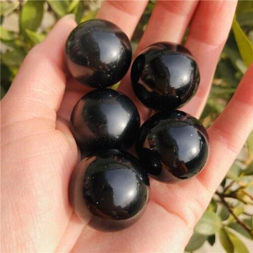Natural Black Obsidian Sphere Crystal Small Ball Healing Stone 5pcs