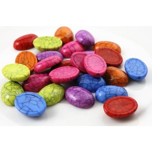 New Fashion 40pcs 13x18mm Mix Color Oval and Drop Flat Back Resin Cabochons Cameo