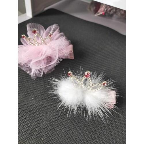 2020 New Pet Clip Childrens Jewelry Dogs Crown Hairpin flower Hairpin Cat Accessories