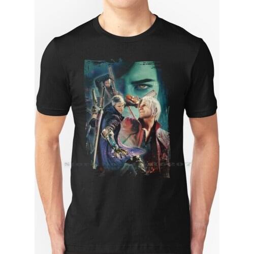 Dmc 5 - Original Cover T Shirt 100% Pure Cotton Dante Vergile Wildman 5 V Dmcv Dmc5 Ps4 Ps5 Videogame Special Edition Cover Page