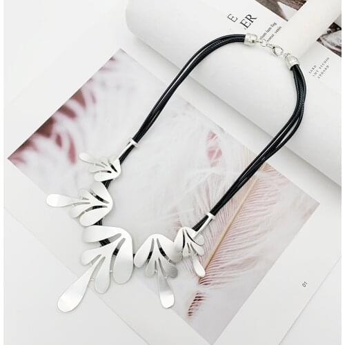 Leaf Shape Jewelry Alloy Geometry Drop Choker Neckalces Maxi Collar Necklace Jewelry Wholesale SALES