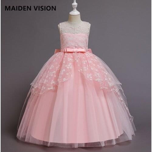 Floral embroidery summer Kids Dresses For Party Wedding Dress Pageant Gown Princess Dress for Girl Toddler Children Clothing