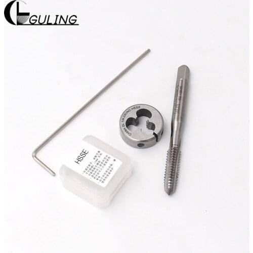 GULING Hand Tap & Round Die UNC Standard Thread Dies Taps HSSE Hand Tapping Cutting Tool UNC2-56 2-40 6-32 8-32 10-24 1/4-20