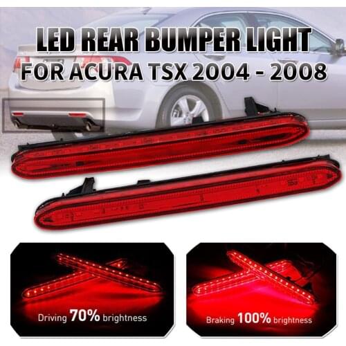 LED Rear Bumper Reflector Brake Tail Lights For Acura TSX 2004 2005 2006 07 2008
