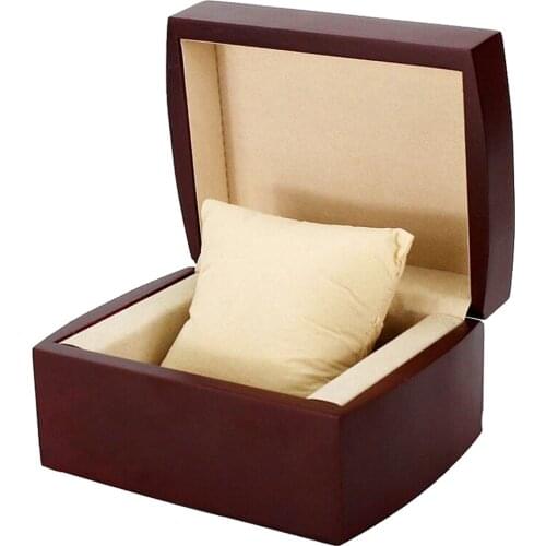 Retro Wine Red Jewelry Bracelet Wristwatch Display Travel Storage Box 10x12x7.5cm Soft Cushion