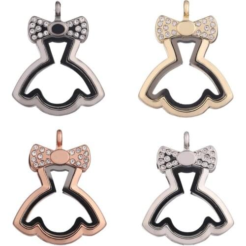 5Pcs/lot Vintage Skirt Floating Glass Locket Pendant Finding Essential Oil Perfumer Women Handmade Jewelry Acessrories