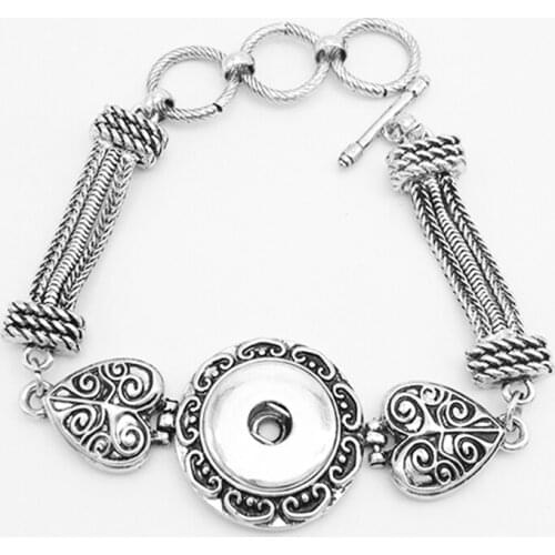 XH1823 Newest Retro Love Snap Button Bracelet fashion Jewelry ( Fit 18mm 20mm )