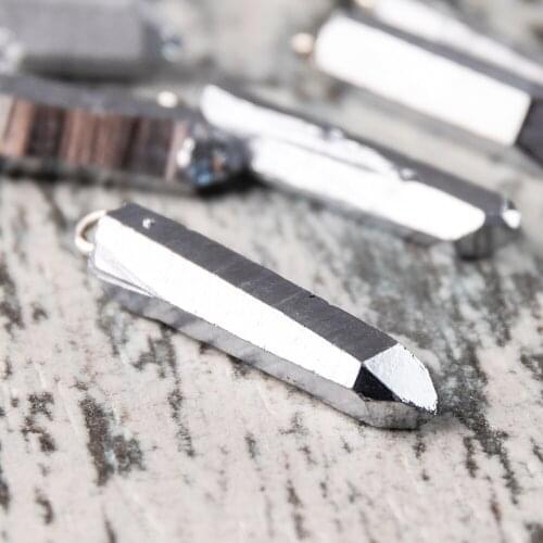 1pc Crystal Column DIY Pendant Necklace Earring Jewelry Colorful Quartz Pendants Accessories