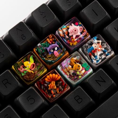 1pc Handmade Resin Keycap for MX Switches Mechanical Keyboard Individuality Elves Keycap