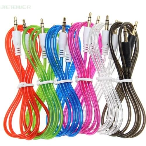 3.5mm Male To Male Crystal Transparent Stereo Audio Cable for Mobile Phone Tablet PC MP3 Mp4 Car AUX Cable Wire 100pcs/lot