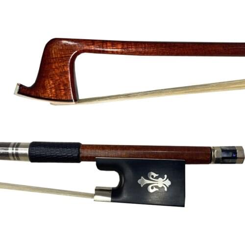 4/4 Size or 3/4 VIOLIN BOW Carbon Fiber core Pernambuco Skin Stick High Quality Ebony Frog and WHITE Hair Straight