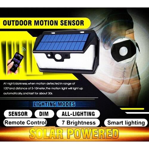 55 leds Solar light remote control radar 3 side lighting usb port camp Outdoor Garden Yard Emergency security lamp street